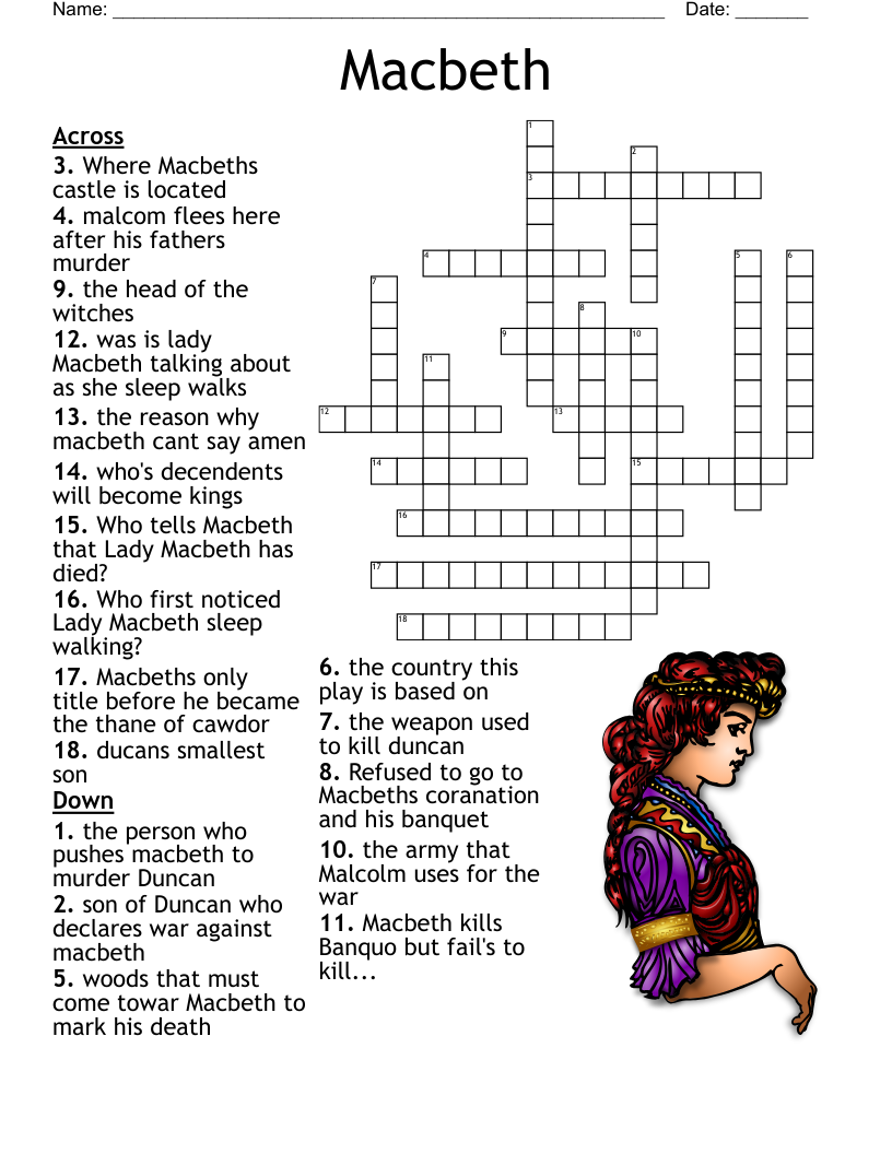 Macbeth Crossword WordMint