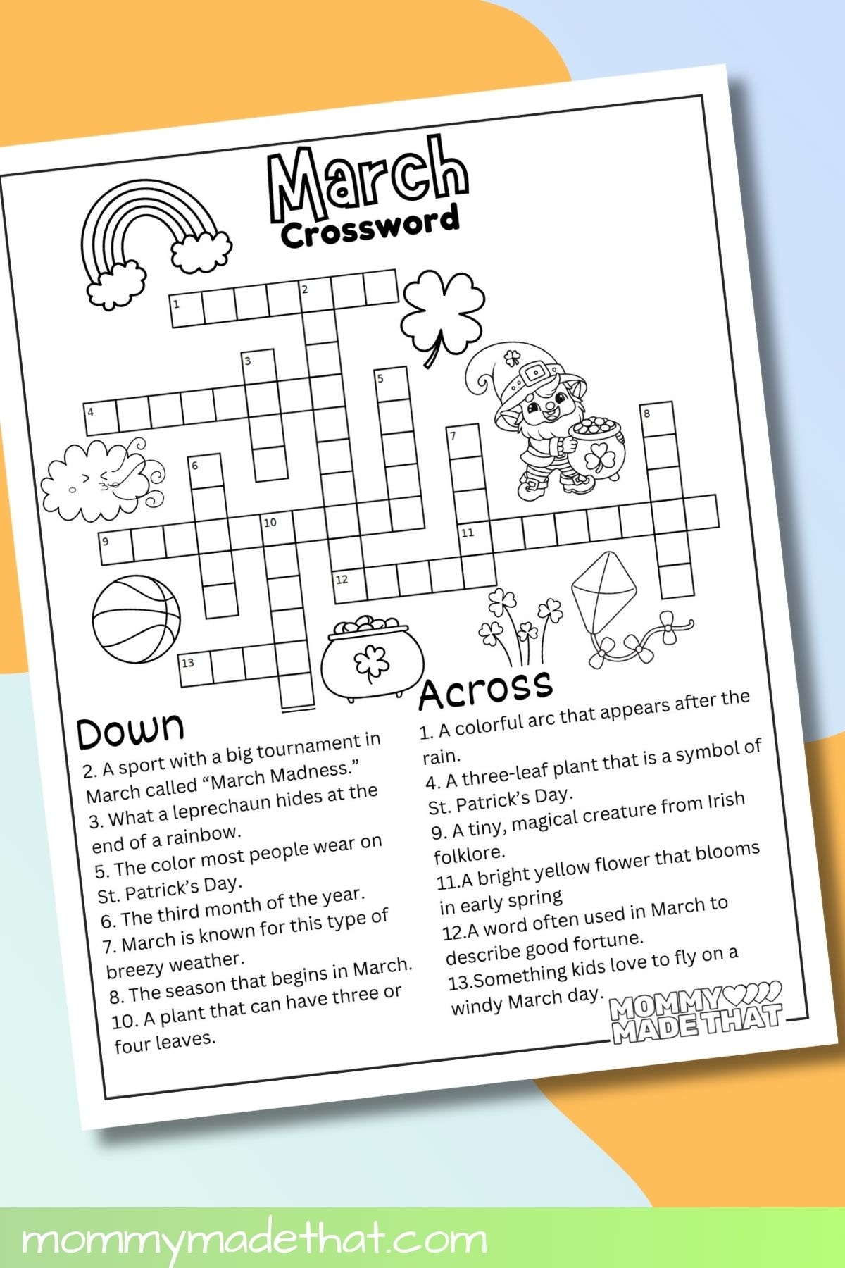 Free Printable Crossword Puzzles For Grade 6