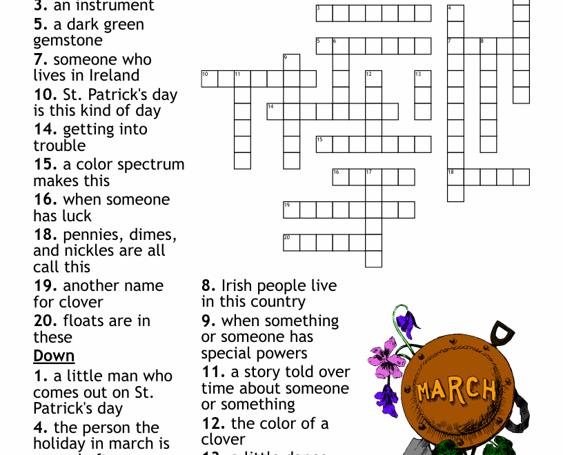 March Spelling Words Crossword WordMint