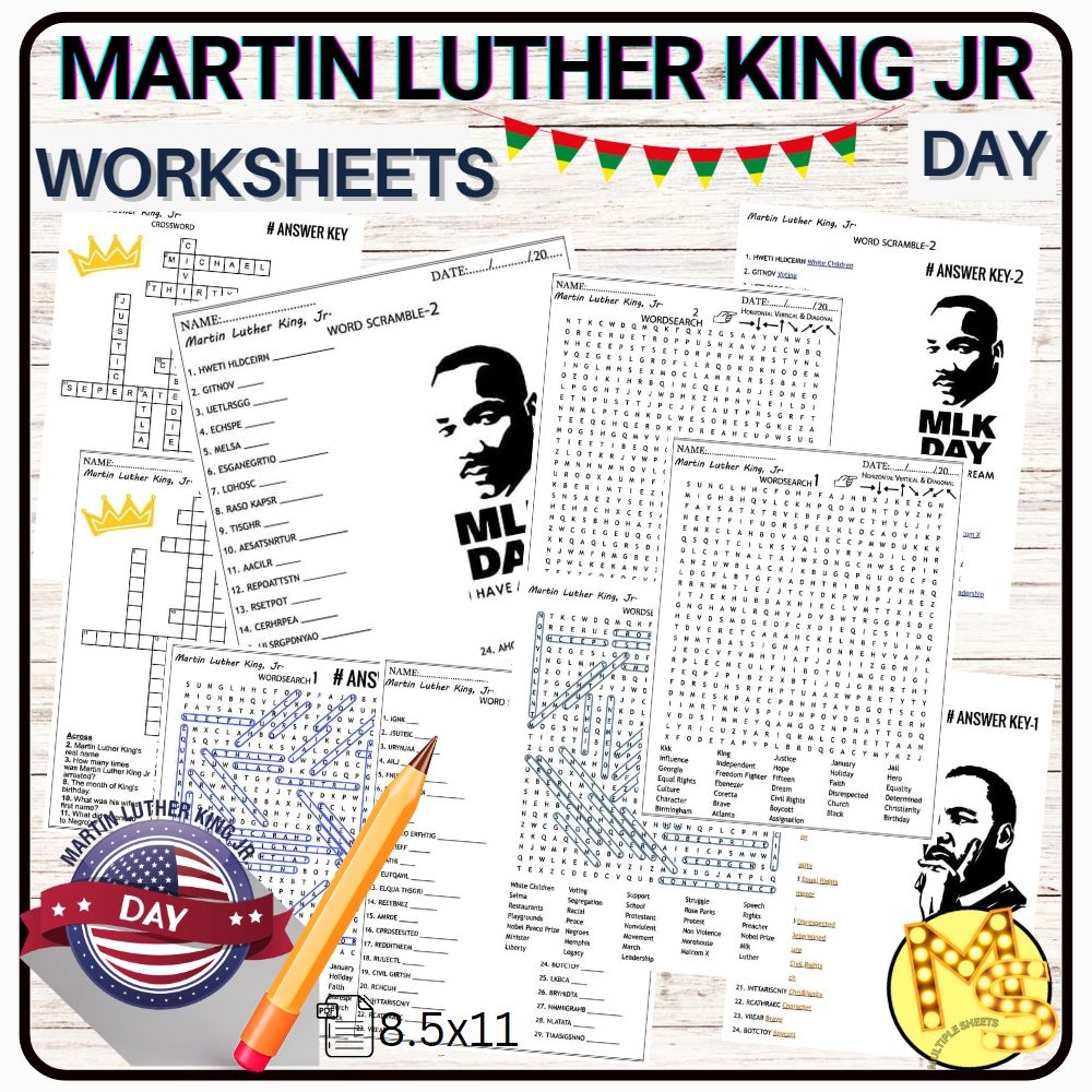 Martin Luther King JR Day Worksheets Crossword Word Scramble Word Search Quiz Made By Teachers Martin Luther King JR Day Worksheets Crossword Word Scramble Word Search Quiz Made By Teachers