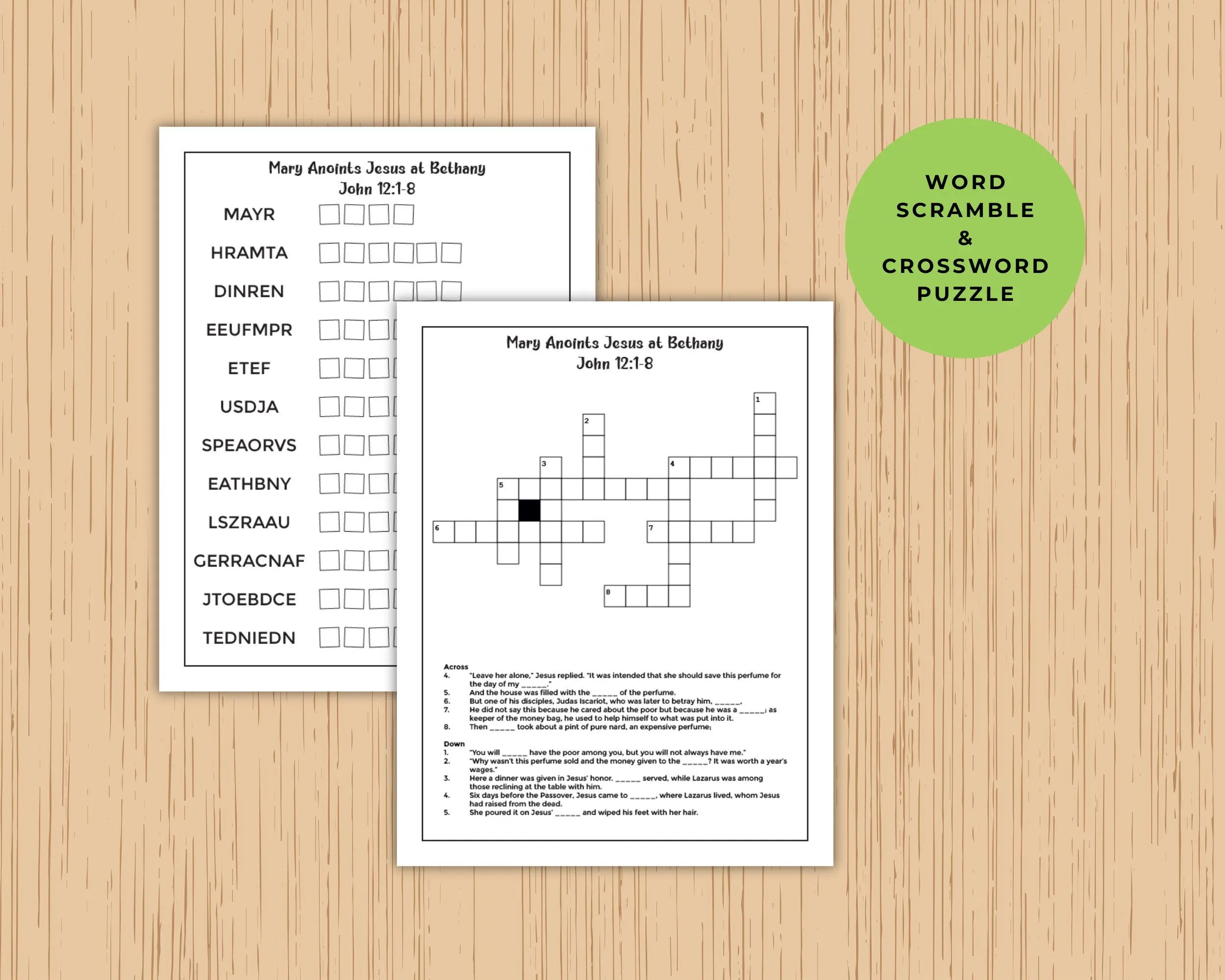 Mary Anoints Jesus At Bethany Activity Pages Holy Week Activities Sunday School Activities Bible Class Lesson Pages Children s Church Etsy