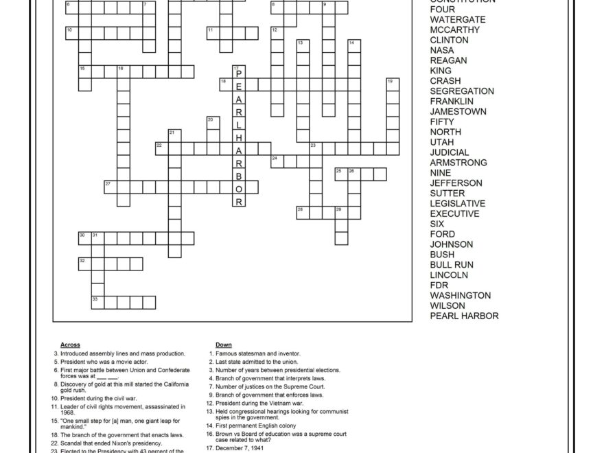 Math Crossword Puzzle X 8 Worksheet For 3rd 6th Grade Lesson Worksheets Library