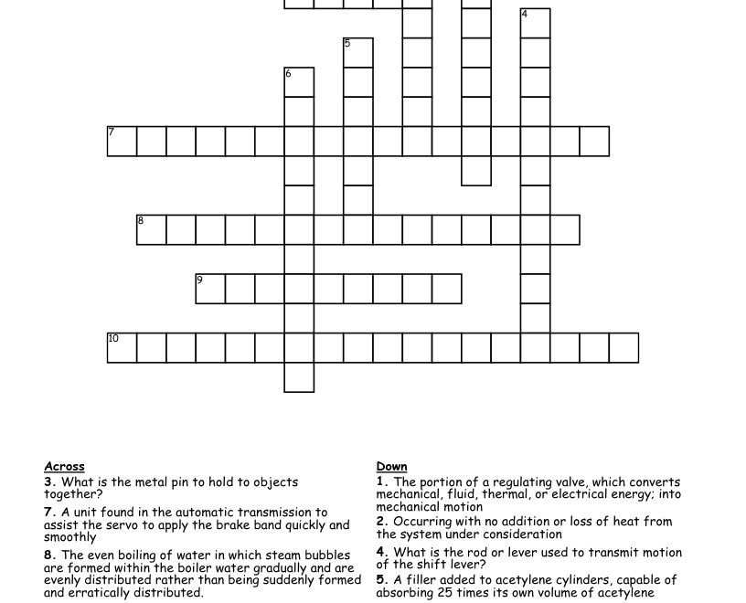 Mechanic Crossword WordMint