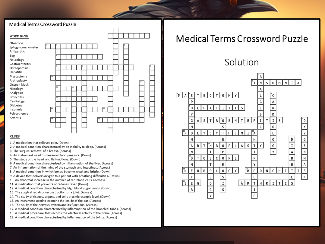 Arthritis Crossword Puzzles Printable Easy