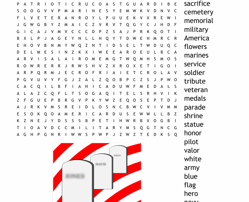 Memorial Day Crossword WordMint