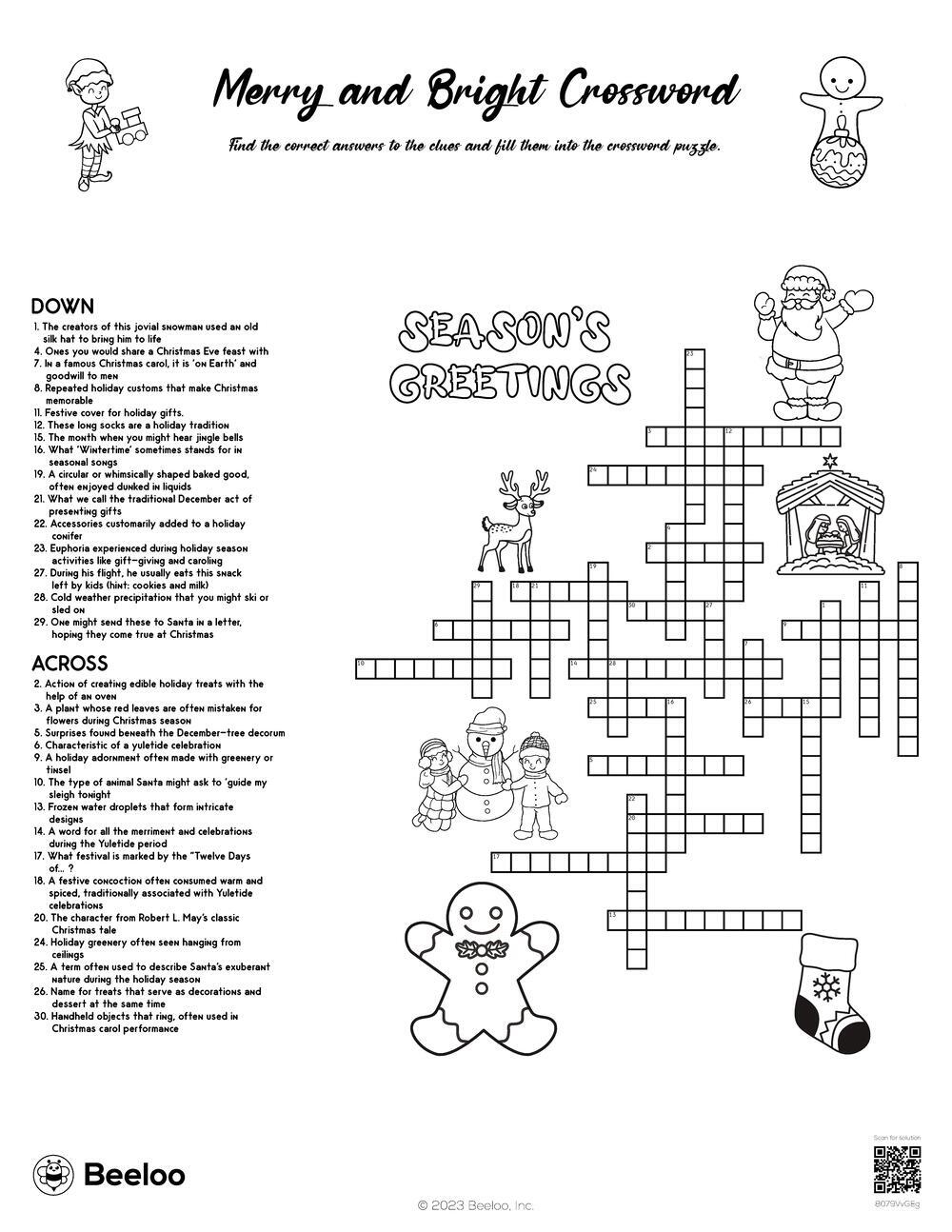 Snowman Crossword Puzzle Printable Snowman Crossword Puzzle Printable