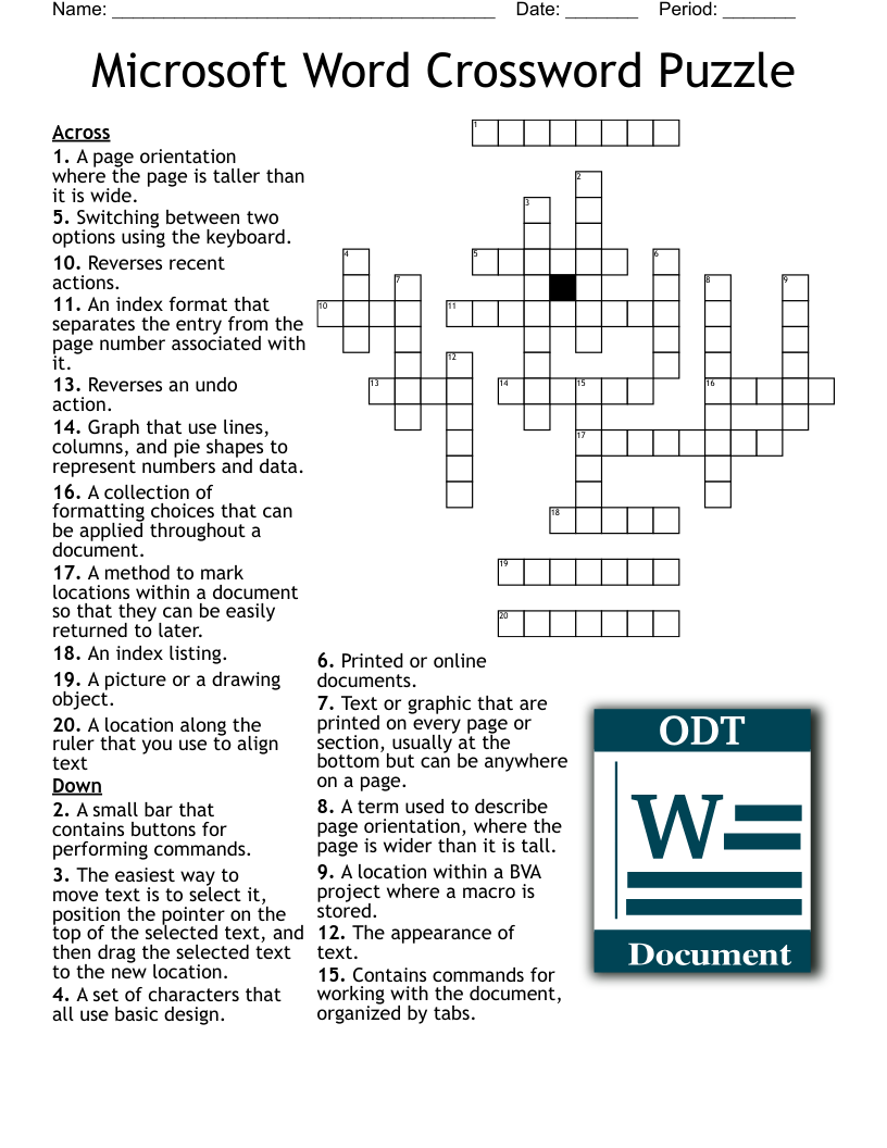 Microsoft Word Crossword Puzzle WordMint Microsoft Word Crossword Puzzle WordMint