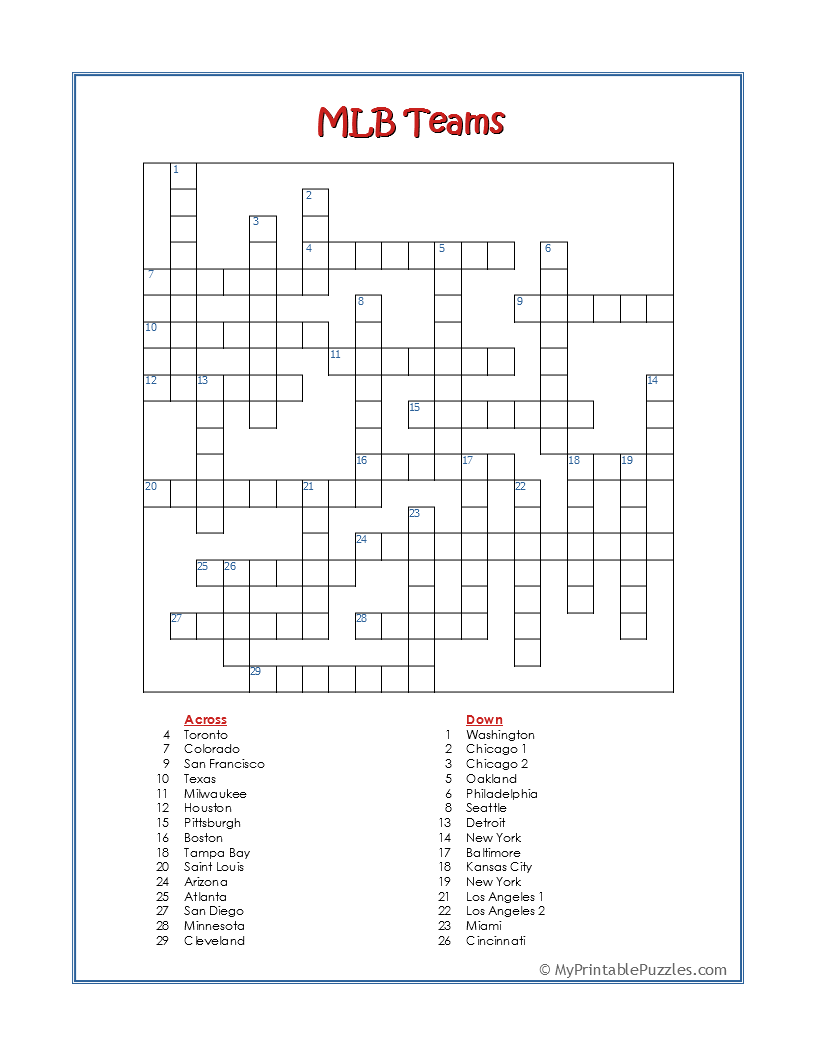 Printable Boston Globe Crossword Puzzle
