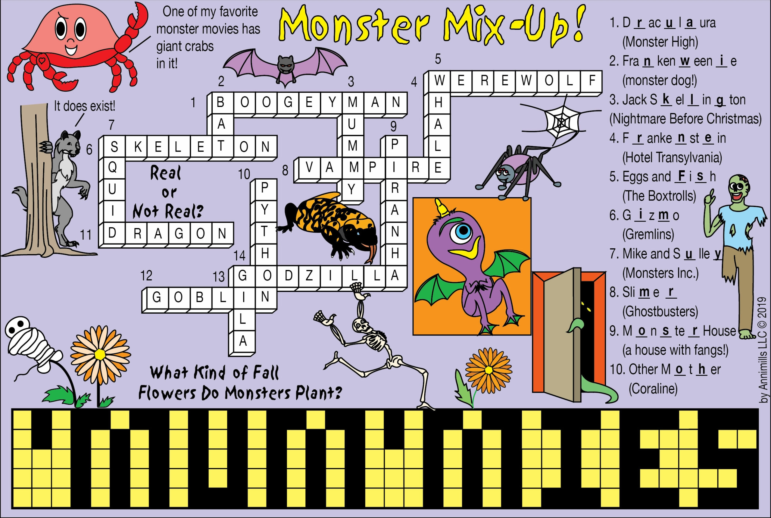 Monster Mix Up Printable Puzzles Fun Anytime Crosswords Word Searches Made By Teachers Monster Mix Up Printable Puzzles Fun Anytime Crosswords Word Searches Made By Teachers