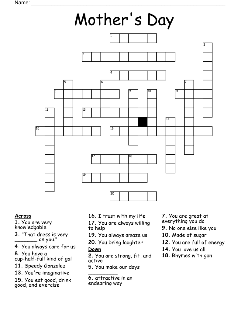 Days Of Our Lives Crossword Printable