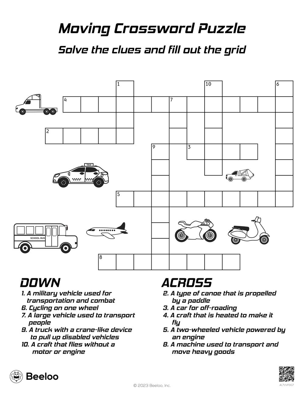 Car Crossword Puzzles Printable Car Crossword Puzzles Printable