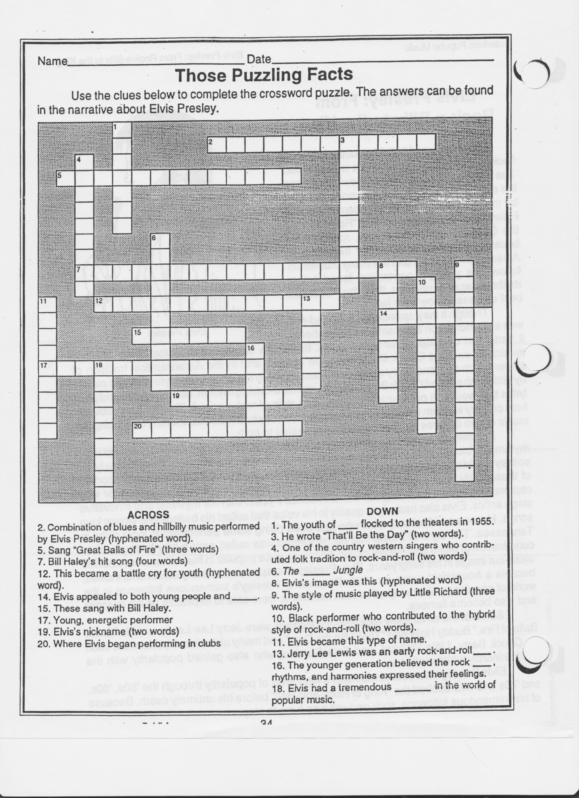 Music Worksheets
