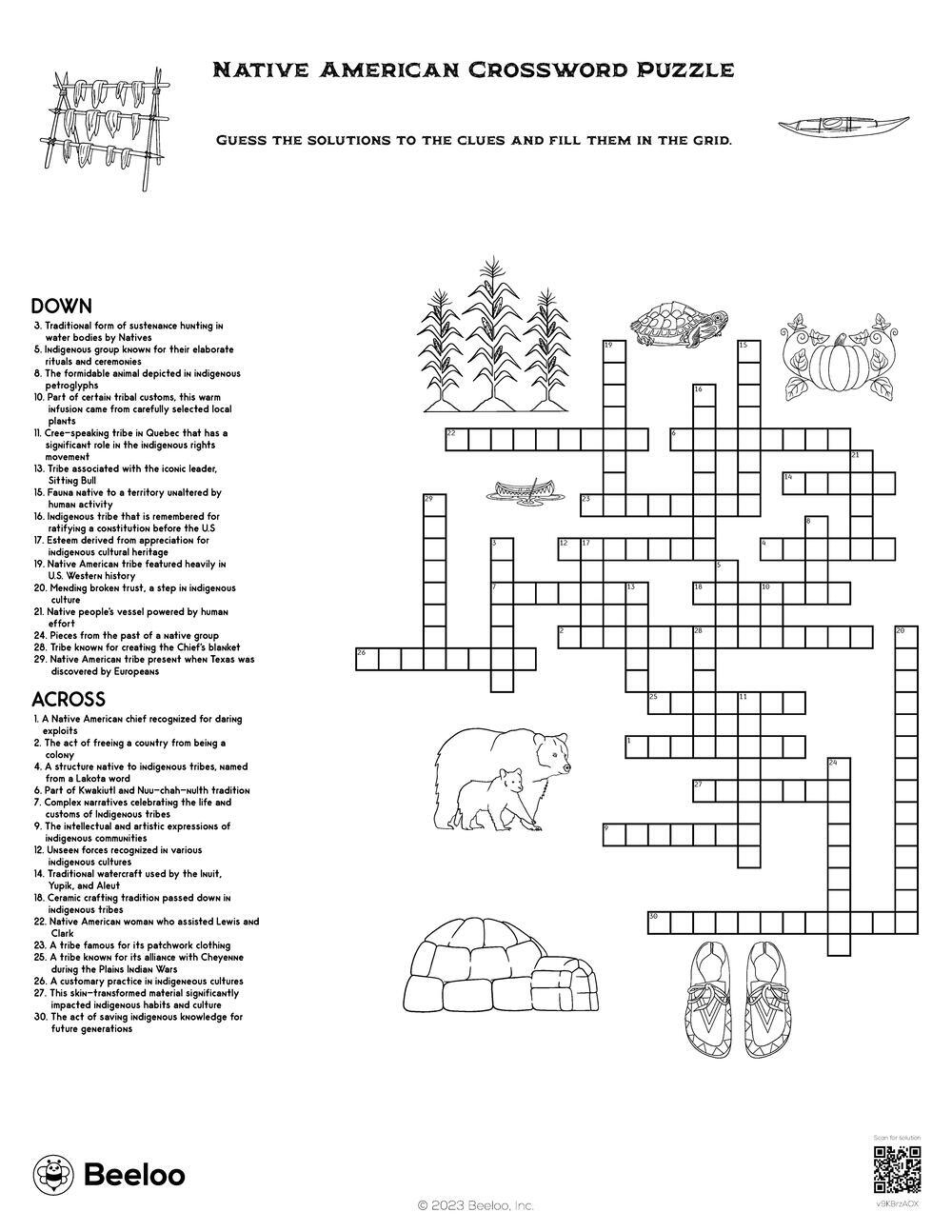 Printable Intellectual Crosswords