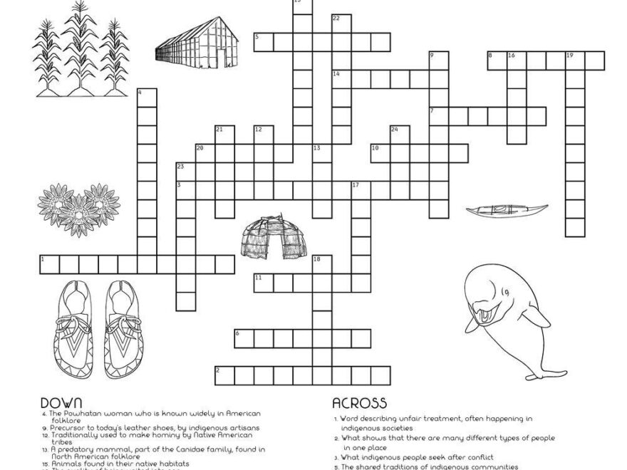 Native American Crossword Puzzle Beeloo Printable Crafts And Activities For Kids