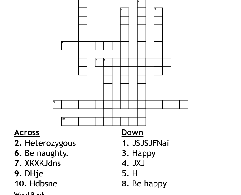 Naughty Crossword WordMint