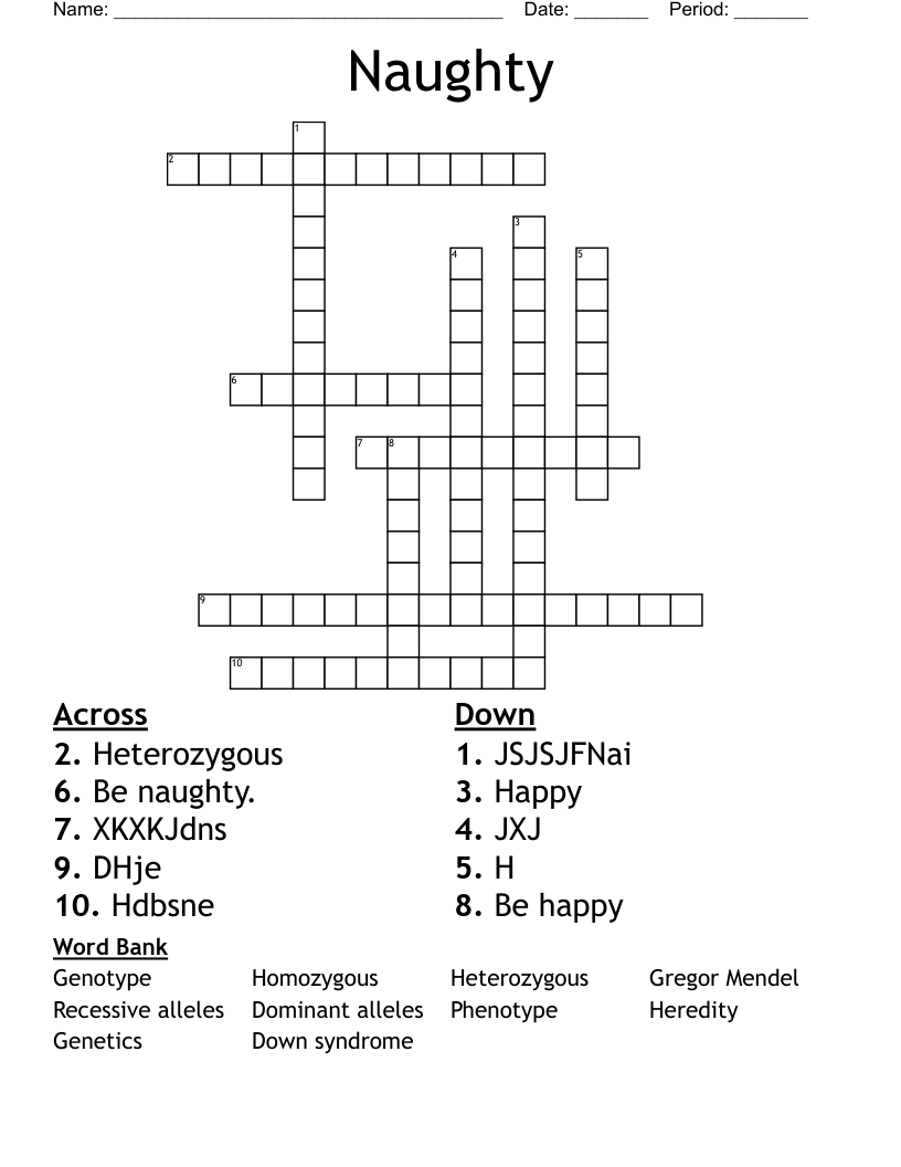 Naughty Crossword WordMint Naughty Crossword WordMint