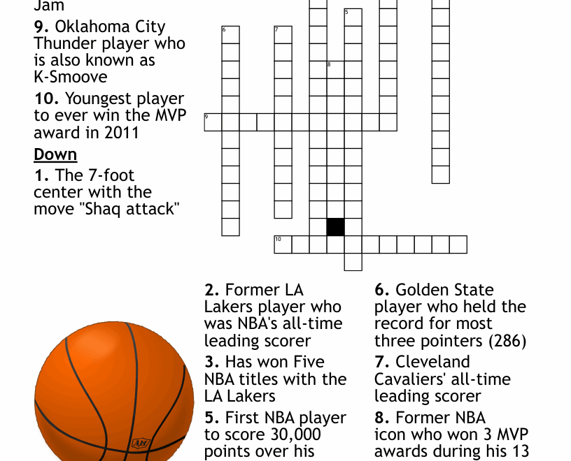 NBA Crossword WordMint