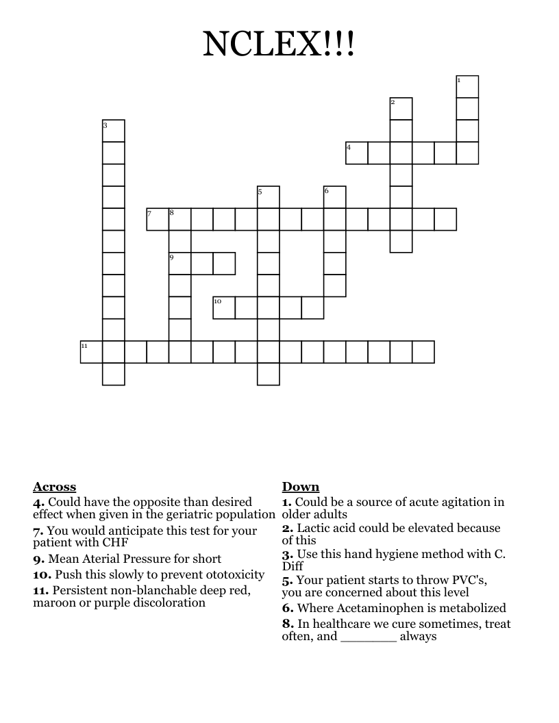NCLEX Crossword WordMint