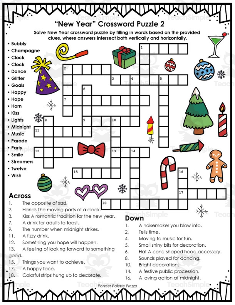 New Year Crossword Puzzles Answers By Teach Simple New Year Crossword Puzzles Answers By Teach Simple