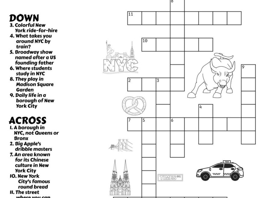 New York City Crossword Beeloo Printable Crafts And Activities For Kids