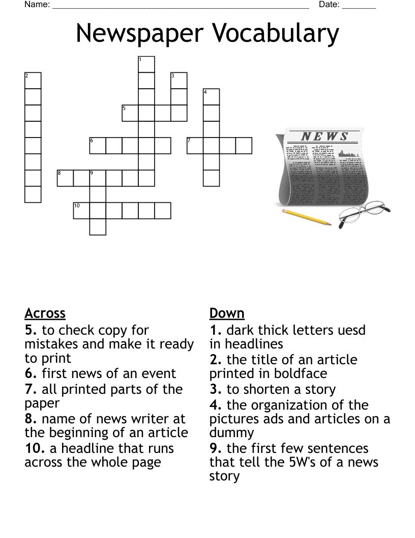 Entire Page Crossword Puzzle Printable