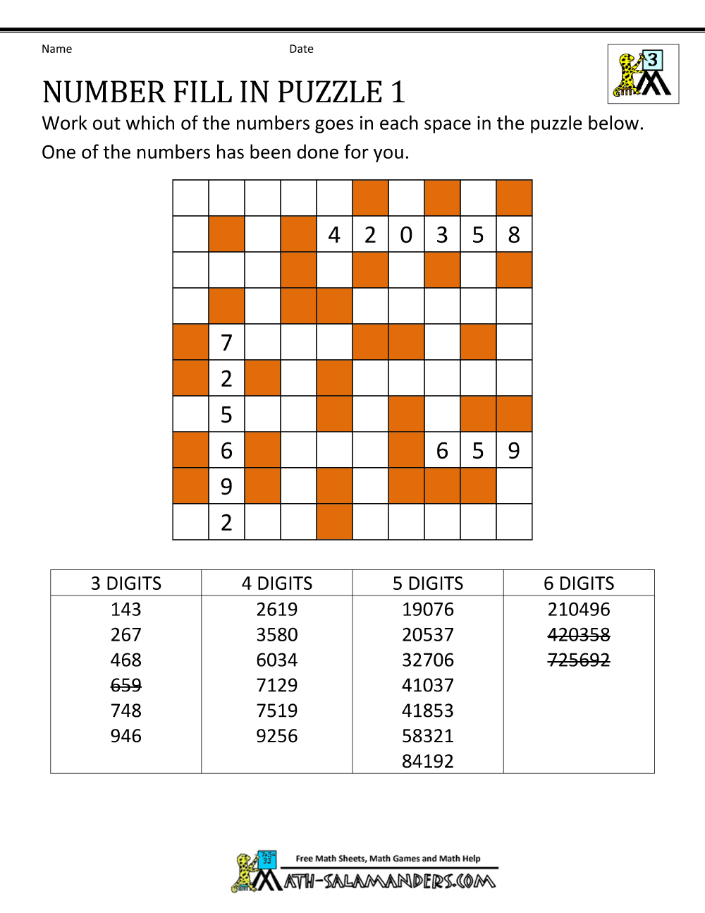 Printable Crossword Puzzles #1 Printable Crossword Puzzles #1