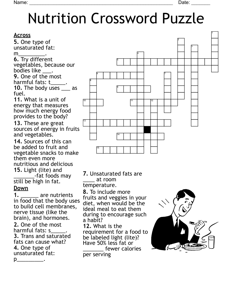 Nutrition Crossword Puzzle WordMint Nutrition Crossword Puzzle WordMint