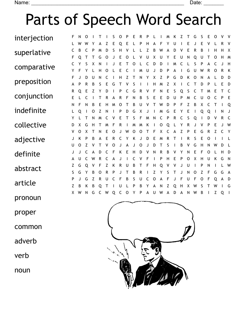 Parts Of Speech Crossword Puzzle WordMint Parts Of Speech Crossword Puzzle WordMint