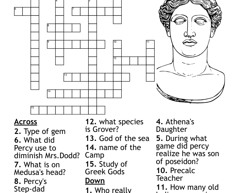 Percy Jackson Crossword WordMint