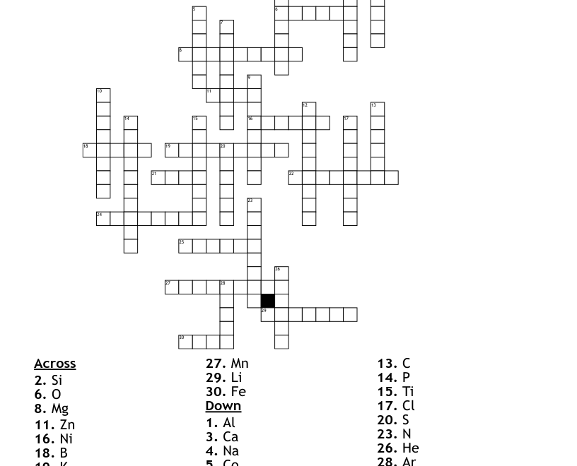 Free Printable Crossword Puzzles Periodic Table Easy Hard Printable Free Printable Crossword Puzzles Periodic Table Easy Hard Printable