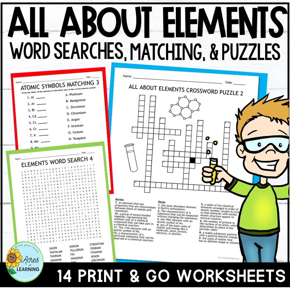 Periodic Table Crossword Puzzles Printable