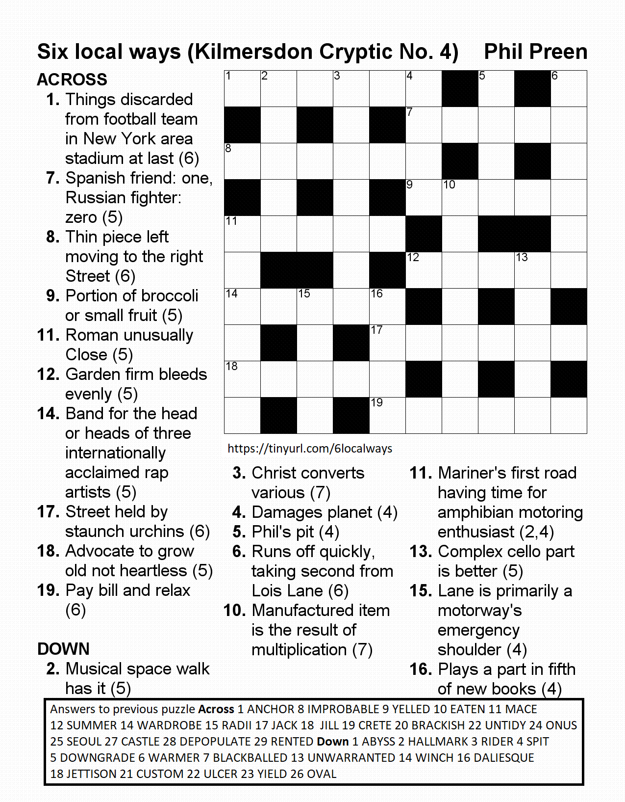 Phil s Crossword Puzzles Phil s Crossword Puzzles