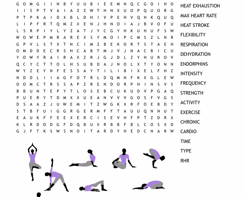 PHYSICAL FITNESS CROSSWORD PUZZLE WordMint