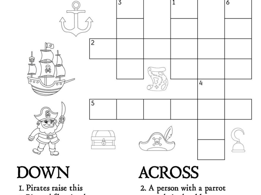Pirate themed Crossword Puzzles Beeloo Printable Crafts And Activities For Kids
