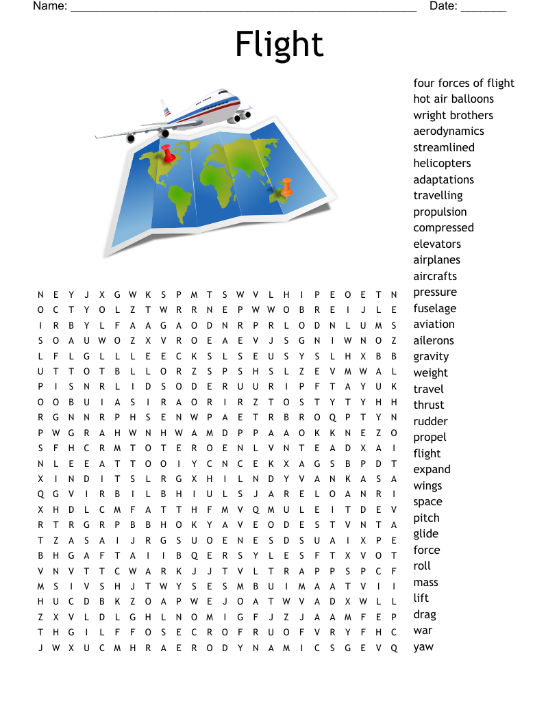 Airplane Crossword Puzzles Free Printable