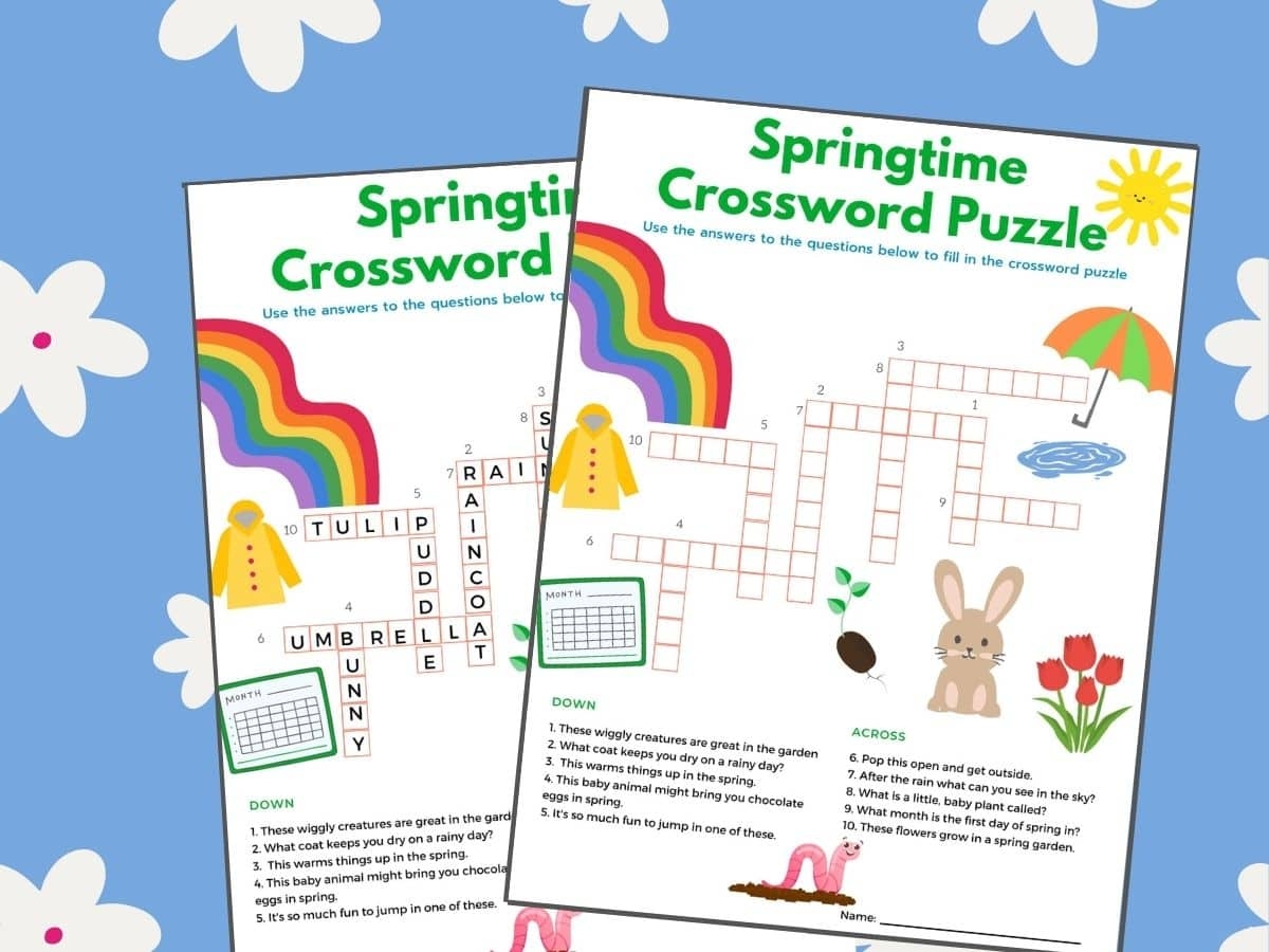 Spring Crossword Puzzle Free Printable