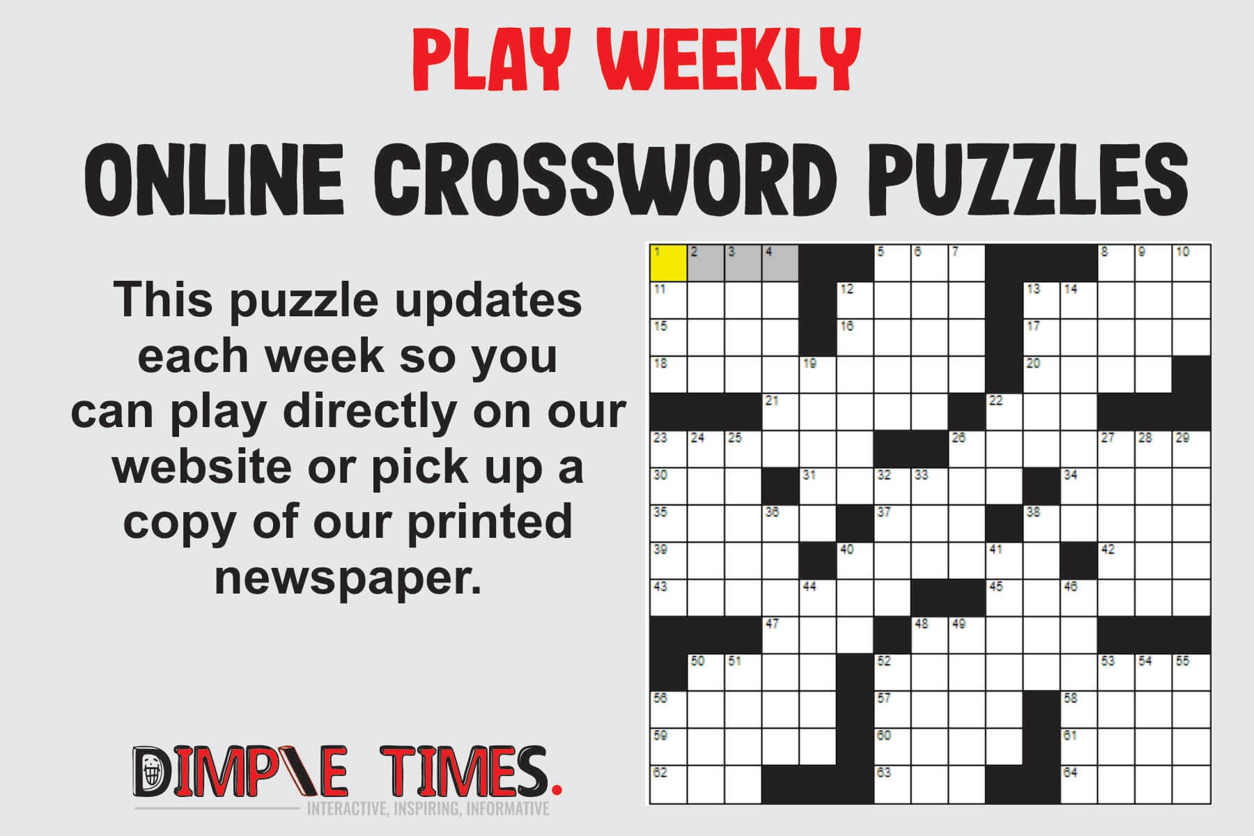 Play Weekly Crossword Puzzles Online Dimple Times Play Weekly Crossword Puzzles Online Dimple Times
