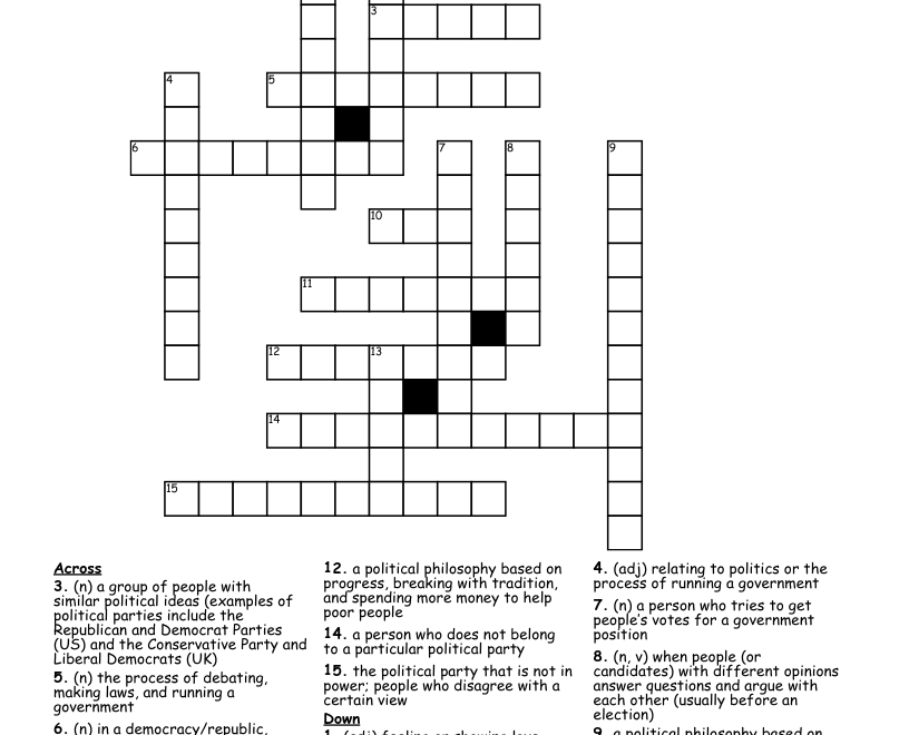 Politics Crossword WordMint