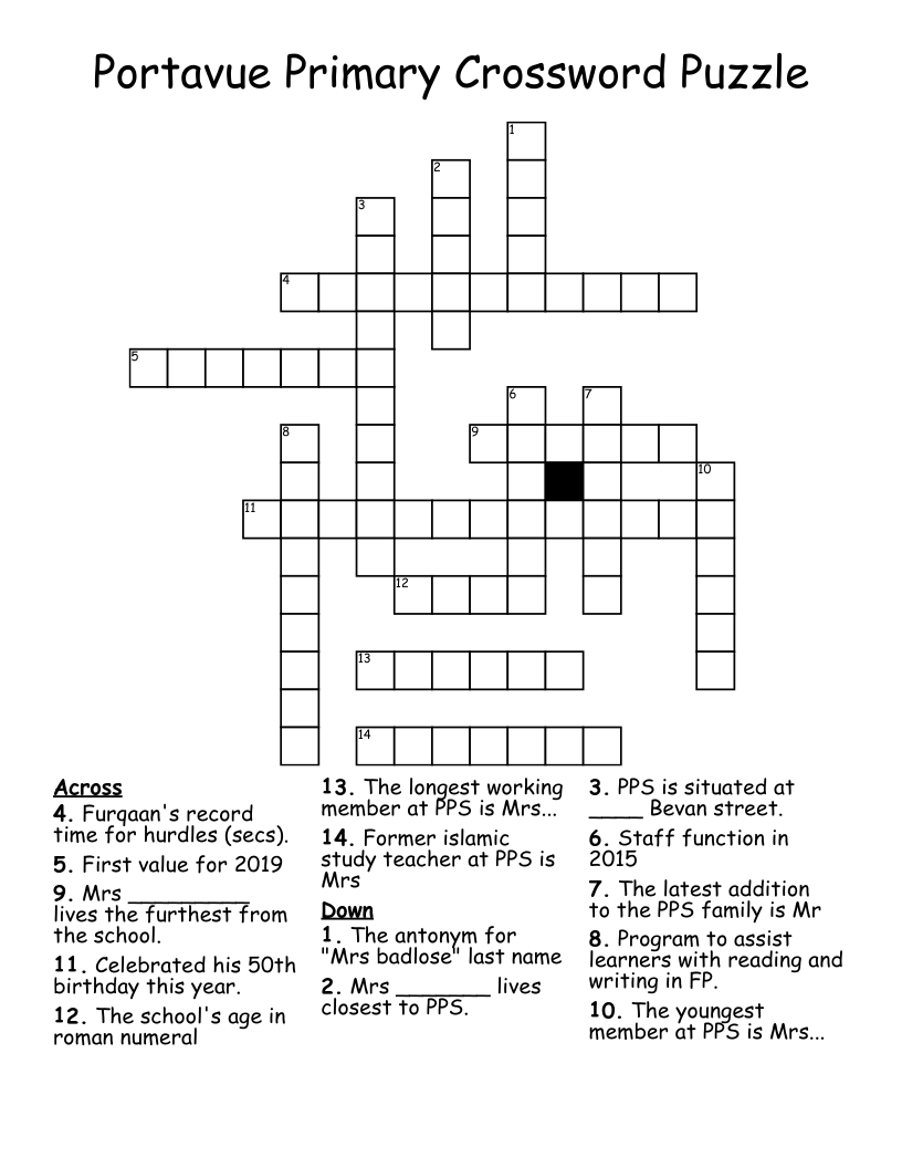 Portavue Primary Crossword Puzzle WordMint Worksheets Library Portavue Primary Crossword Puzzle WordMint Worksheets Library