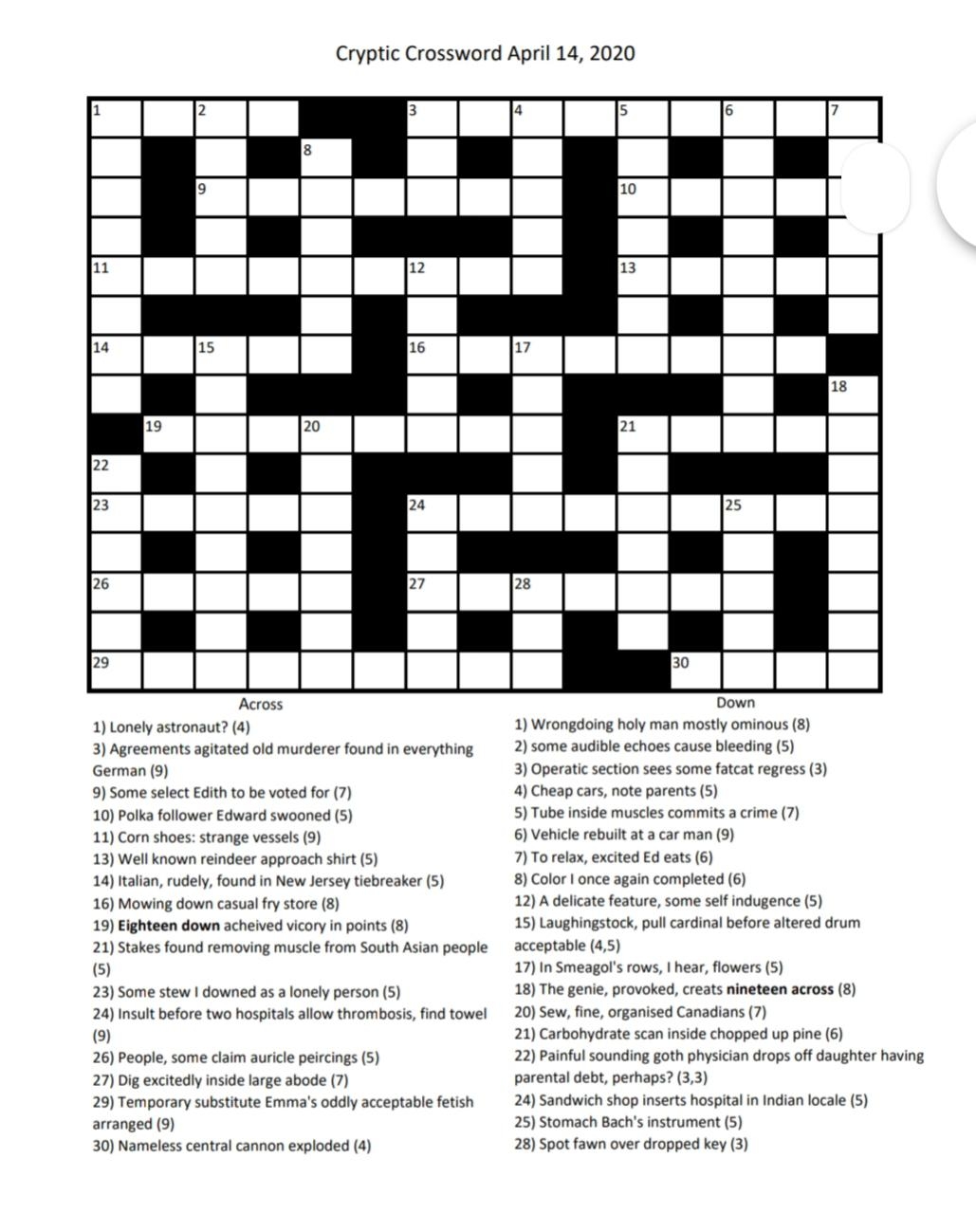 POTD Quick Fairly Easy I Think For The Most Part Cryptic Crossword Feedback Always Appretiated R crosswords