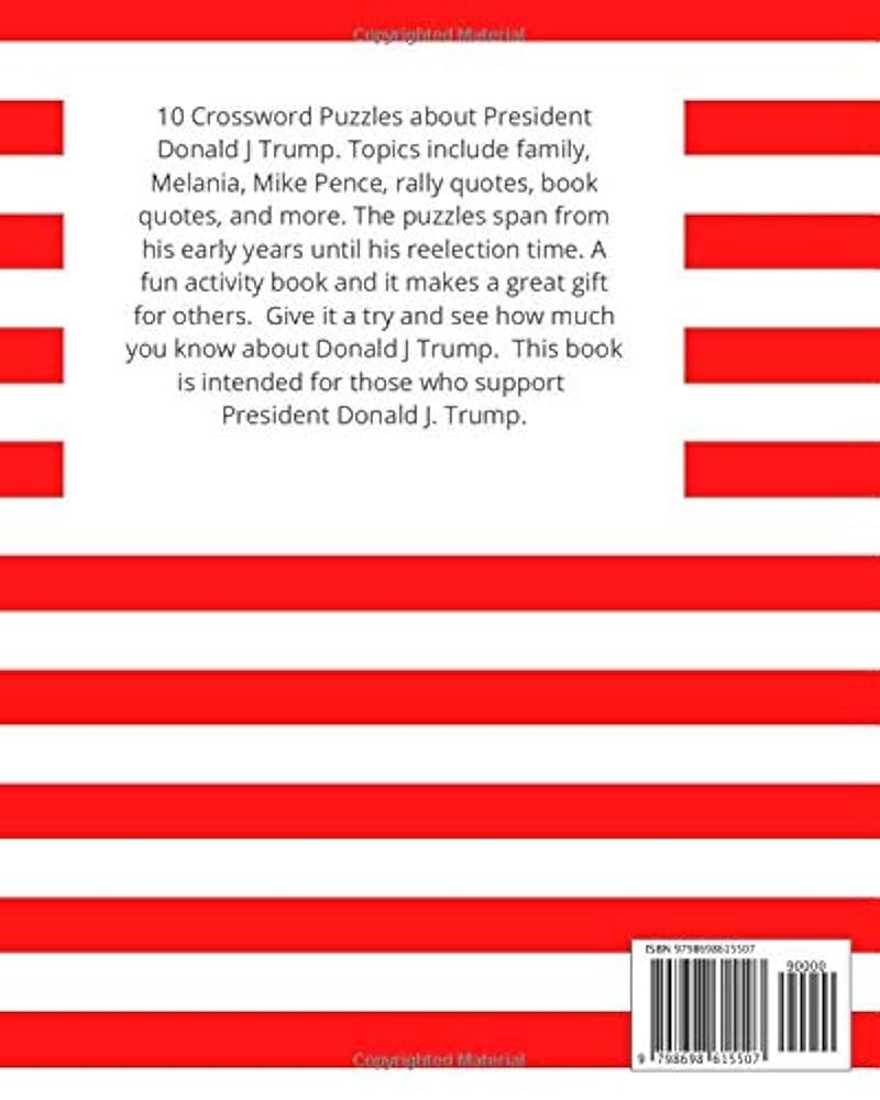 President Trump Crossword Puzzles For Maga Lovers Pearson D M 9798698615507 Amazon Books