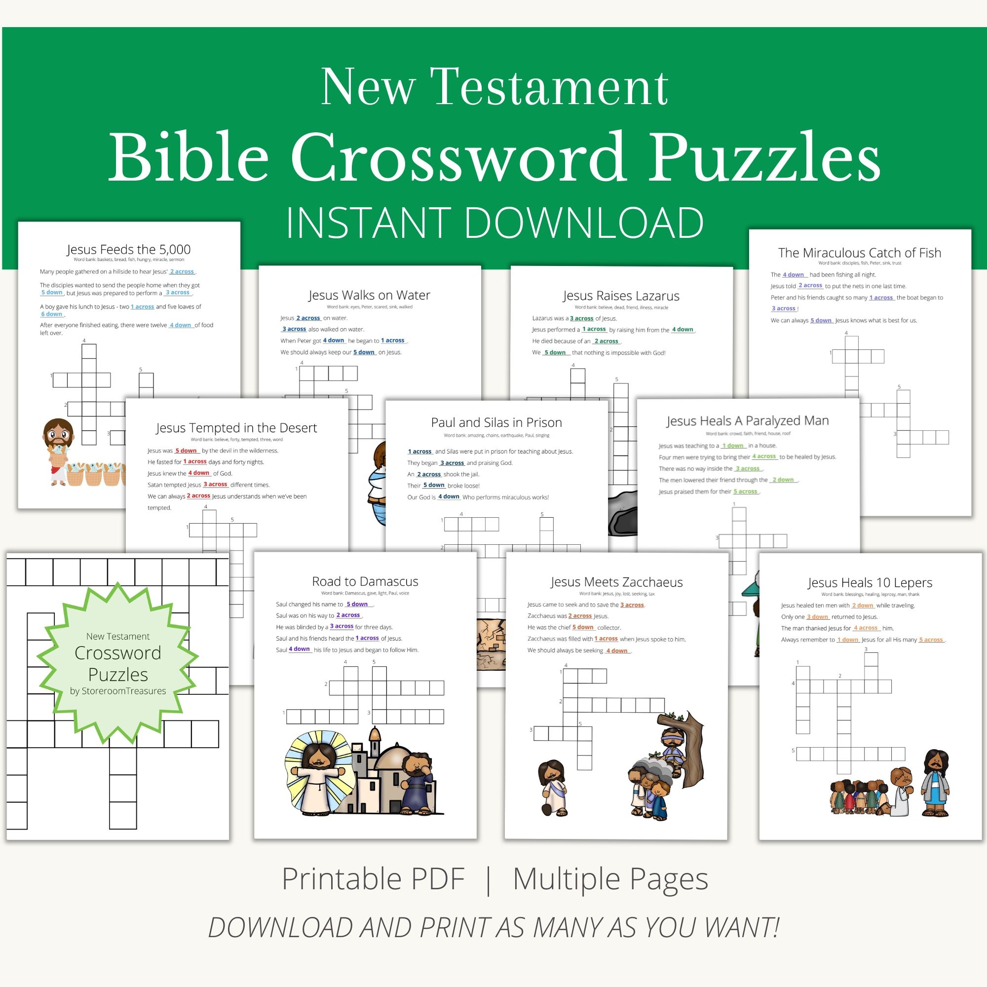 New Testament Crossword Puzzle Printable