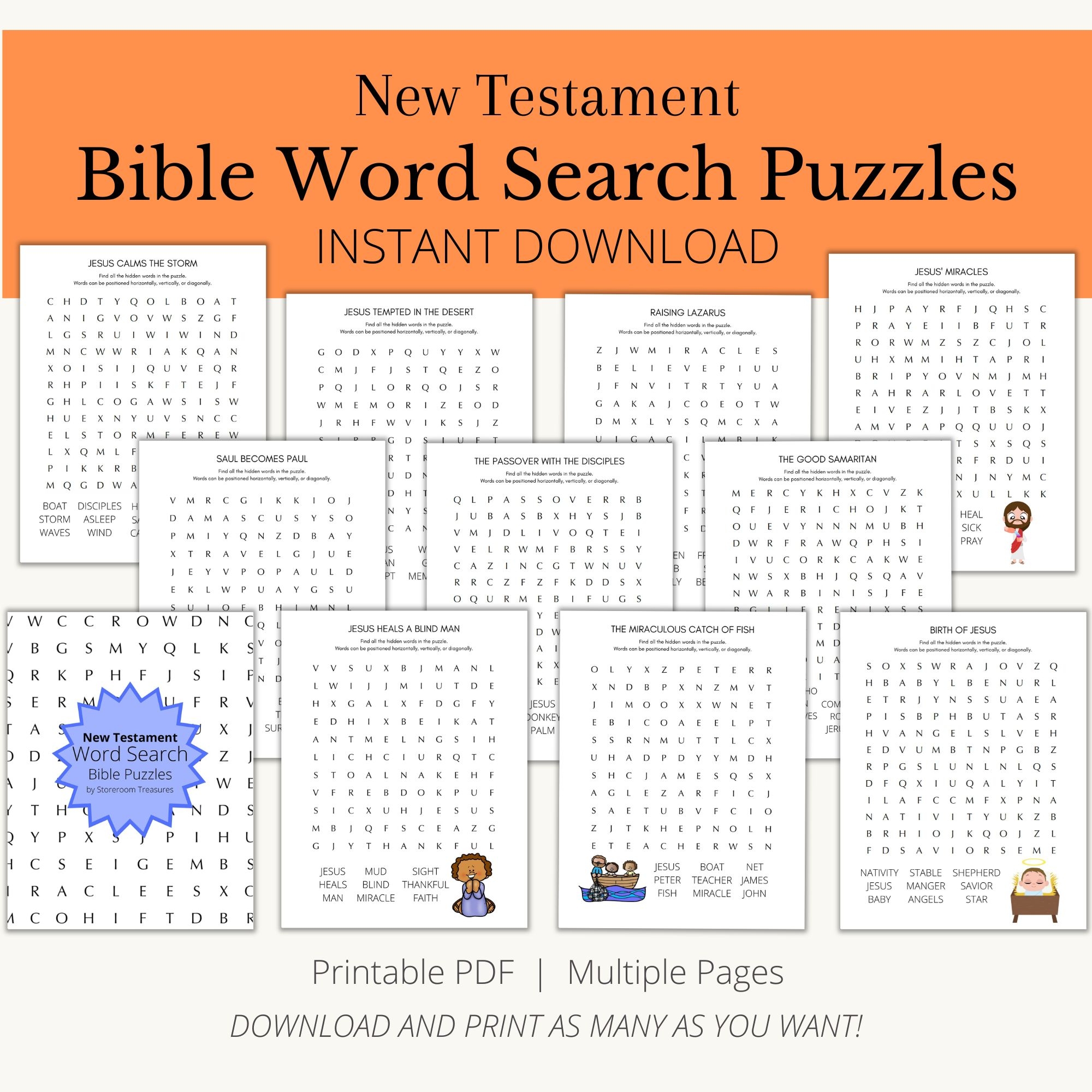 Printable Bible Word Search Puzzle Book New Testament Classful Printable Bible Word Search Puzzle Book New Testament Classful