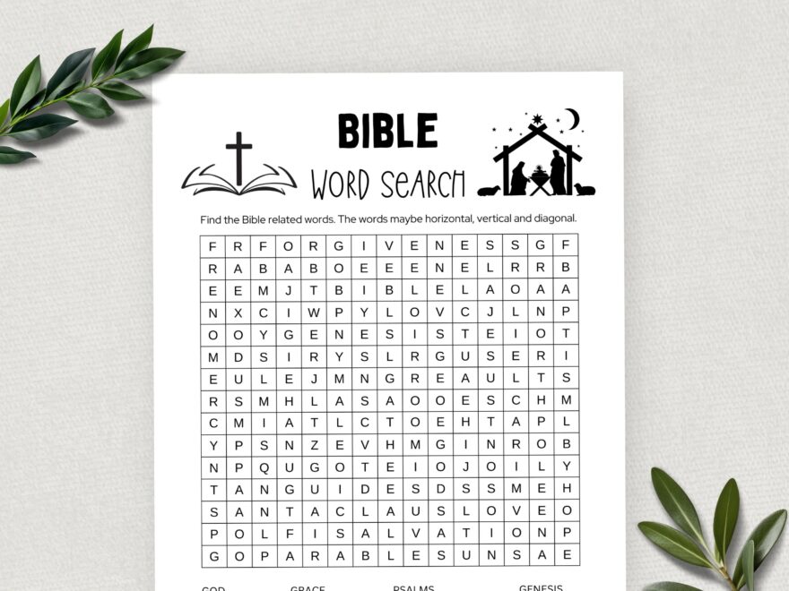 Printable Bible Word Search Word Search Game Fun Christian Youth Group Game Sunday School Church Study Activity For Kids And Adults Etsy