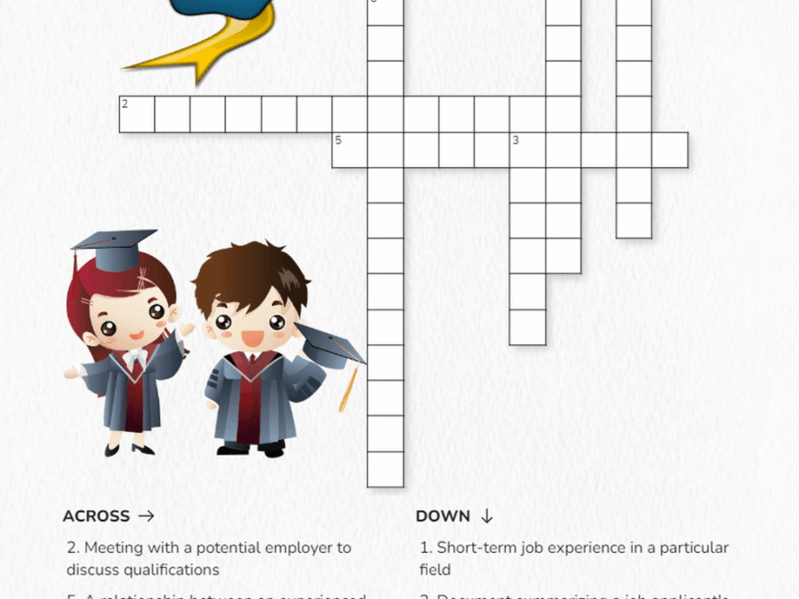Printable Career Crossword Puzzle Worksheets