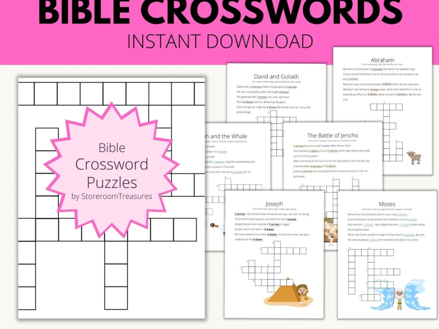 Printable Crossword Puzzle Activity Book Old Testament Etsy