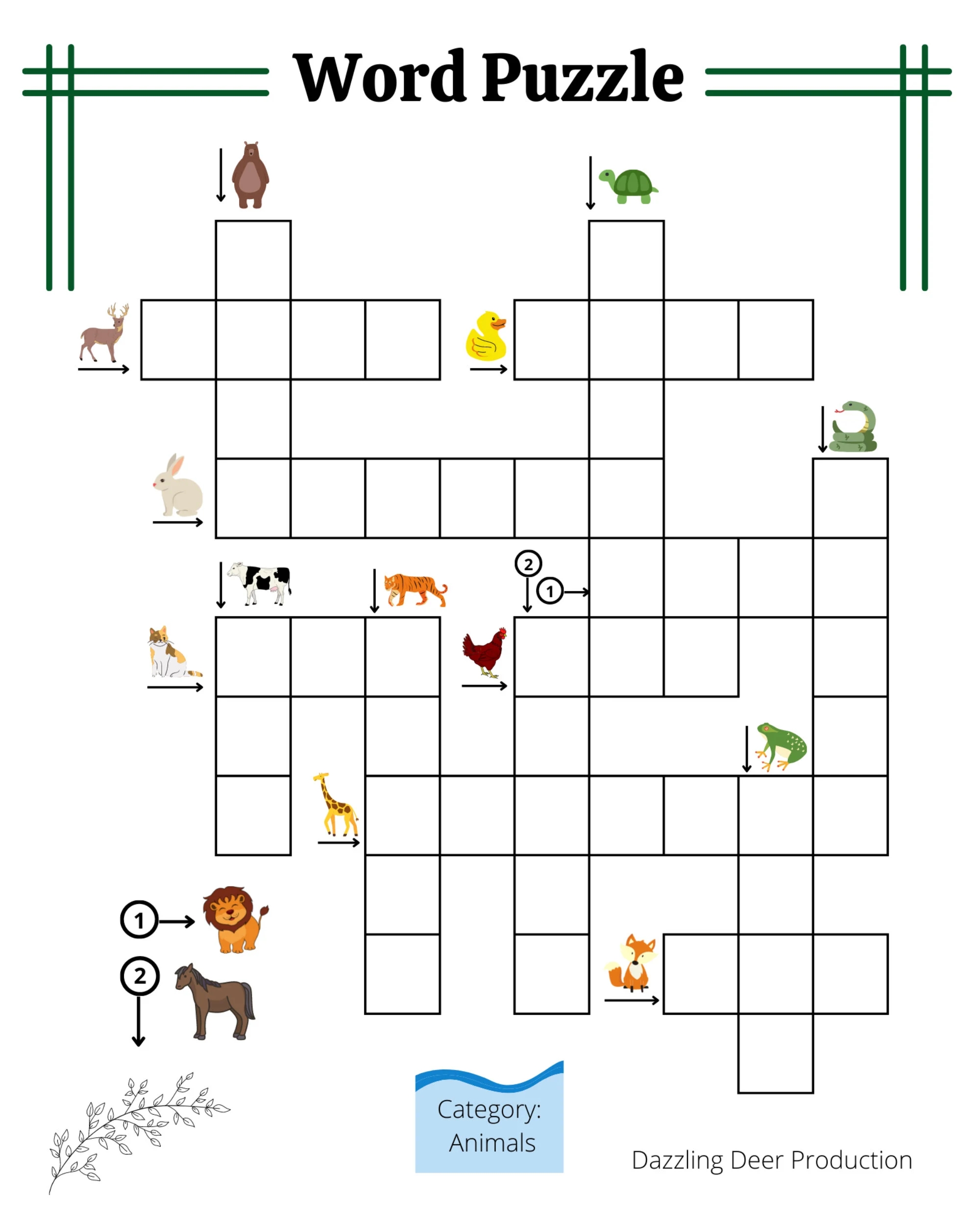 Printable Crossword Puzzles For Kids Spelling Puzzles Kids Activity Worksheets Fruits Shapes Animals Colors Jobs Etsy Sweden