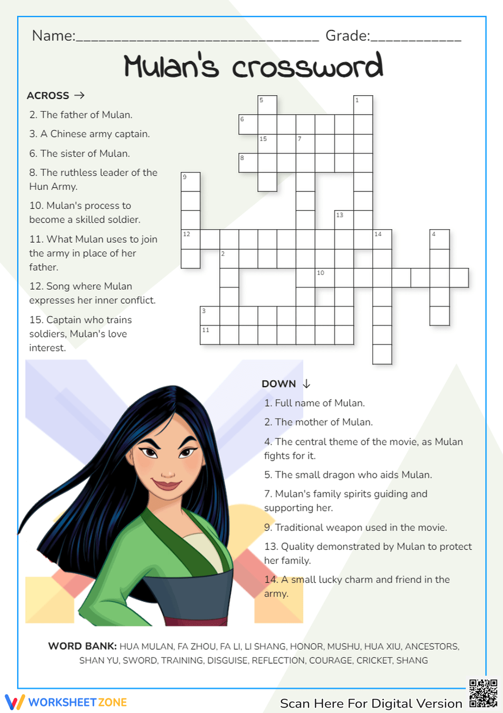 Disney Princess Crossword Puzzle Printable