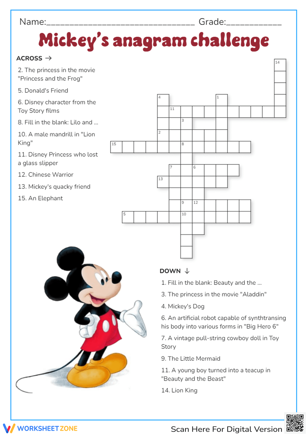 Printable Disney Crossword Puzzles Worksheets Download Printable Disney Crossword Puzzles Worksheets Download