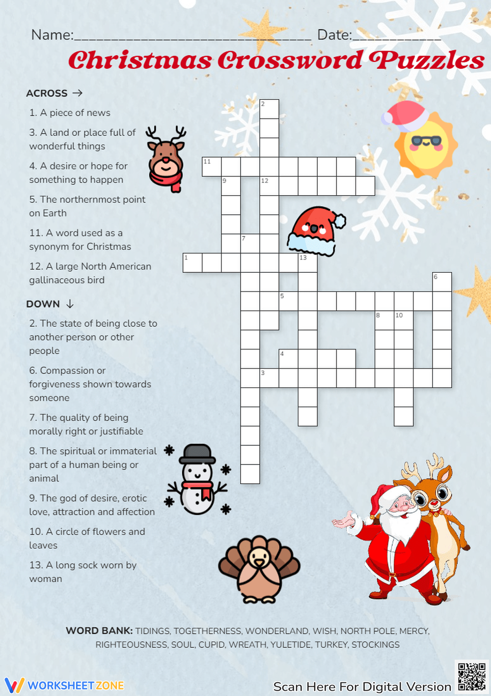 Free Printable Christmas Crosswords Free Printable Christmas Crosswords